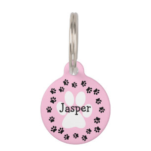 Médaillon Pour Animaux Empreinte de patte de nom de chien personnalisé
