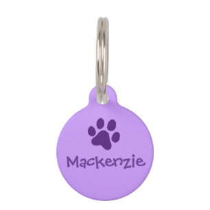 Médaillon Pour Animaux Empreinte de patte pourpre