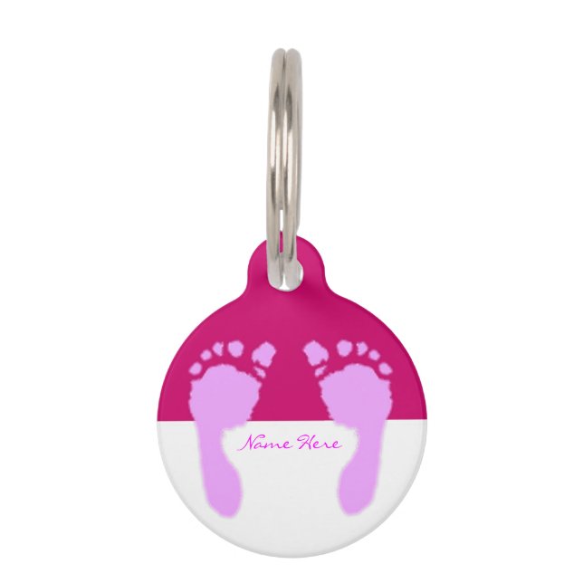 Médaillon Pour Animaux Empreintes bébé (Fille) (Devant)