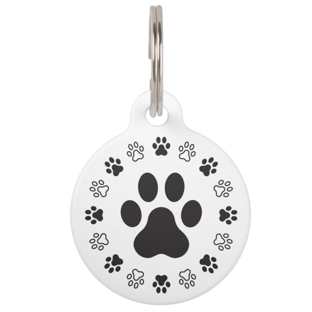 Médaillon Pour Animaux Empreintes de pattes (Devant)