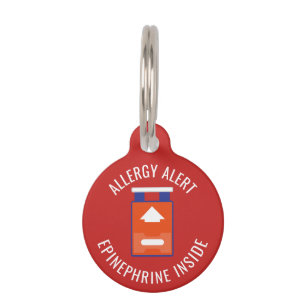 Médaillon Pour Animaux Enfants Alerte allergique Epinephrine à l'intérieu