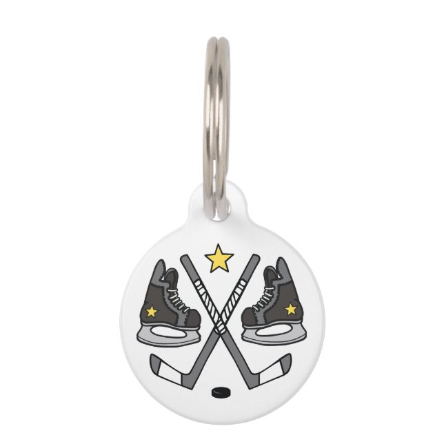 Médaillon Pour Animaux . Engin de hockey sur glace (Devant)