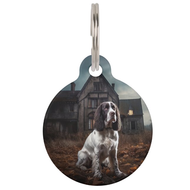 Médaillon Pour Animaux English Springer Spaniel Halloween Effrayant (Devant)