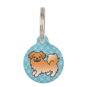 Médaillon Pour Animaux Épagneul Tibétain Rouge Chien de Dessin Animé