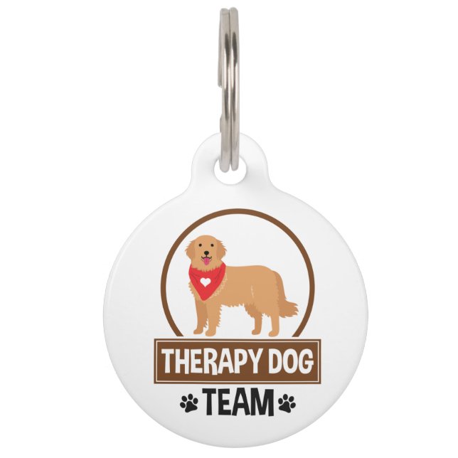Médaillon Pour Animaux Équipe de chien thérapeutique (Devant)