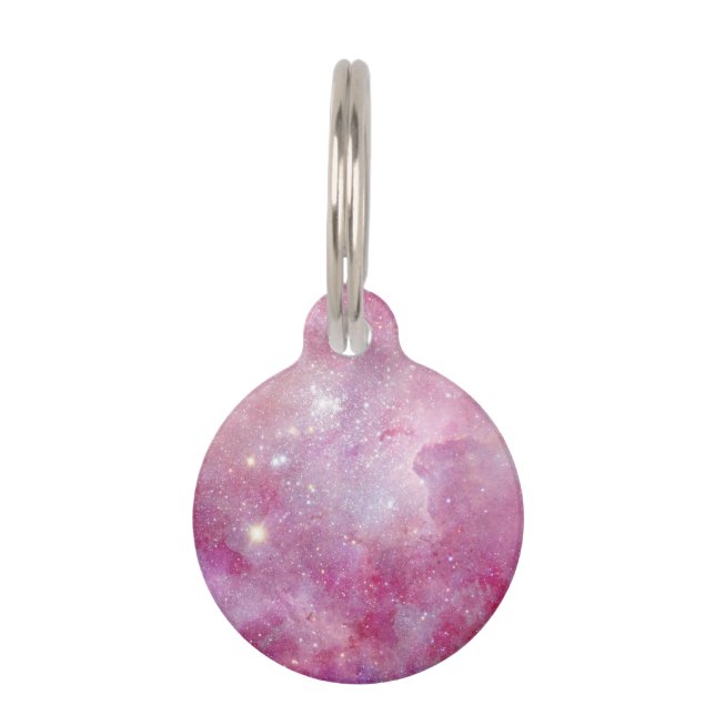 Médaillon Pour Animaux Espace étoilé Lumière Rose Étoiles Aquarelle Galax (Devant)