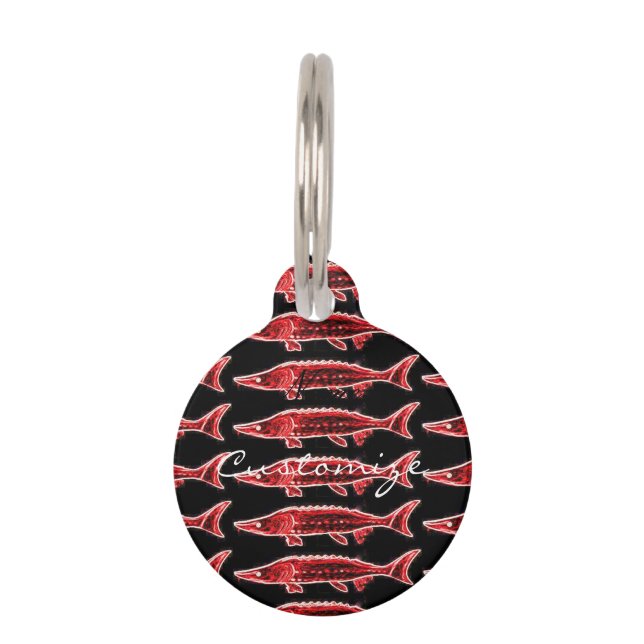 Médaillon Pour Animaux esturgeon rouge nager Thunder_Cove (Devant)