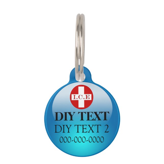 Médaillon Pour Animaux État de santé de l'animal DO-IT-YOURSELF bleu (Devant)