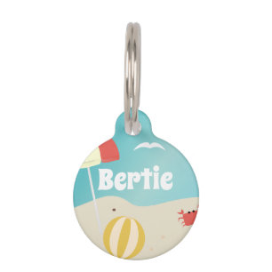 Médaillon Pour Animaux Été Plage Balnéaire Vacances Personnalisées