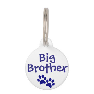 Médaillon Pour Animaux Étiquette bleue de chat de chien de frère