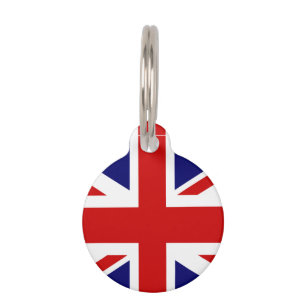 Médaillon Pour Animaux Étiquette britannique d'animal familier de drapea