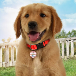 Médaillon Pour Animaux Étiquette Chien d'Ancre florale Preppy