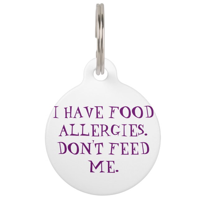 Médaillon Pour Animaux Étiquette d'alerte Médicale des allergies alimenta (Devant)