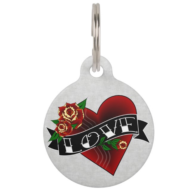 Médaillon Pour Animaux Étiquette d'animal familier de chien d'amour de (Devant)