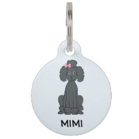 Étiquette de chien caniche foncé