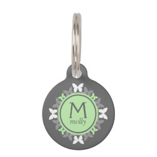 Médaillon Pour Animaux Étiquette de chien décorée d'un monogramme de