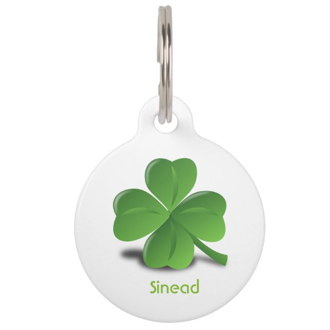 Médaillon Pour Animaux Étiquette de chien du jour de St Patrick (Devant)