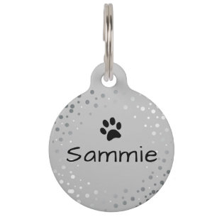 Médaillon Pour Animaux Étiquette de chien personnalisée grise