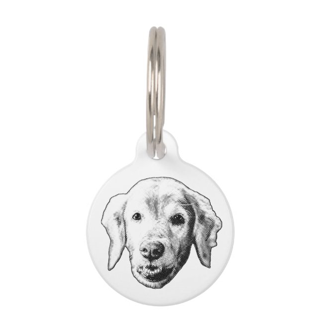 Médaillon Pour Animaux Étiquette de chiot chaud (Devant)