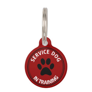 Médaillon Pour Animaux Étiquette de compagnie rouge pour chien de service