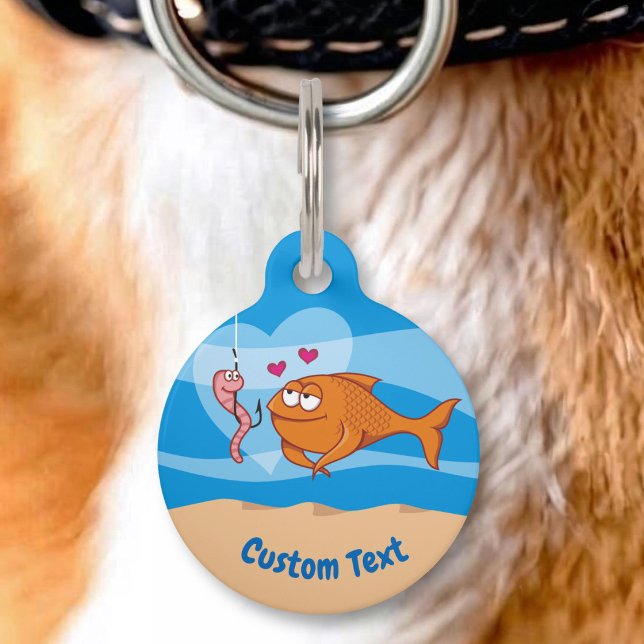 Médaillon Pour Animaux Étiquette de nom de compagnie de poisson et d'appâ (Créateur téléchargé)