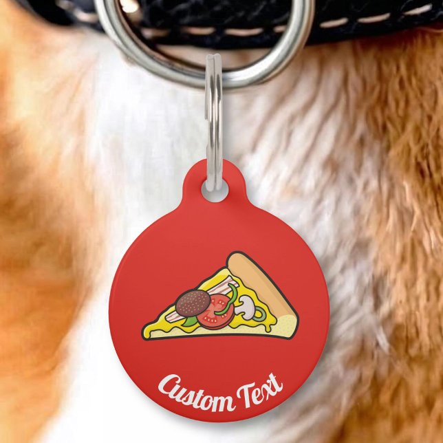 Médaillon Pour Animaux Étiquette de nom de tranche de pizza (Créateur téléchargé)