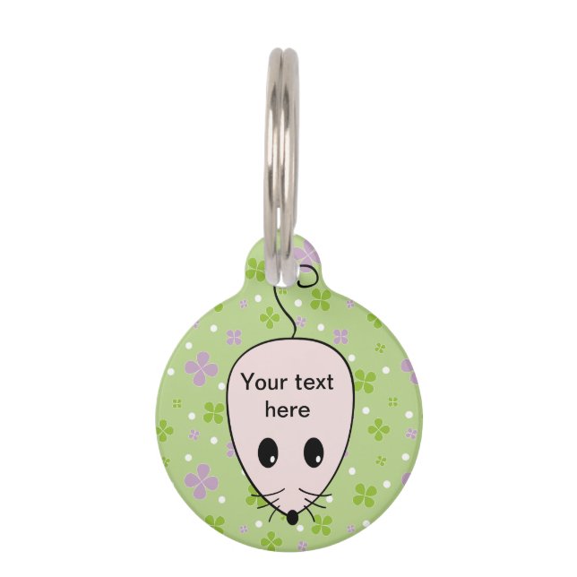 Médaillon Pour Animaux Étiquette de souris de compagnie (Devant)