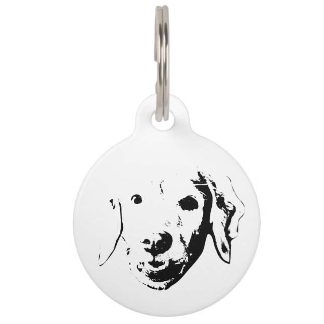 Médaillon Pour Animaux Étiquette de visage heureux (Devant)