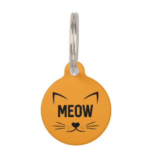 Médaillon Pour Animaux Étiquette d'identification de chat orange