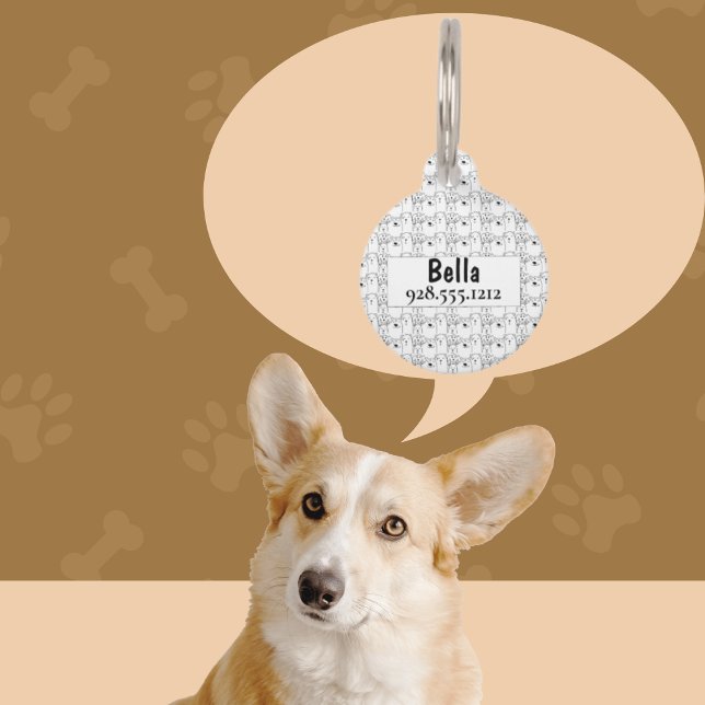 Médaillon Pour Animaux Étiquette d'identification de chien de dessin anim (Créateur téléchargé)