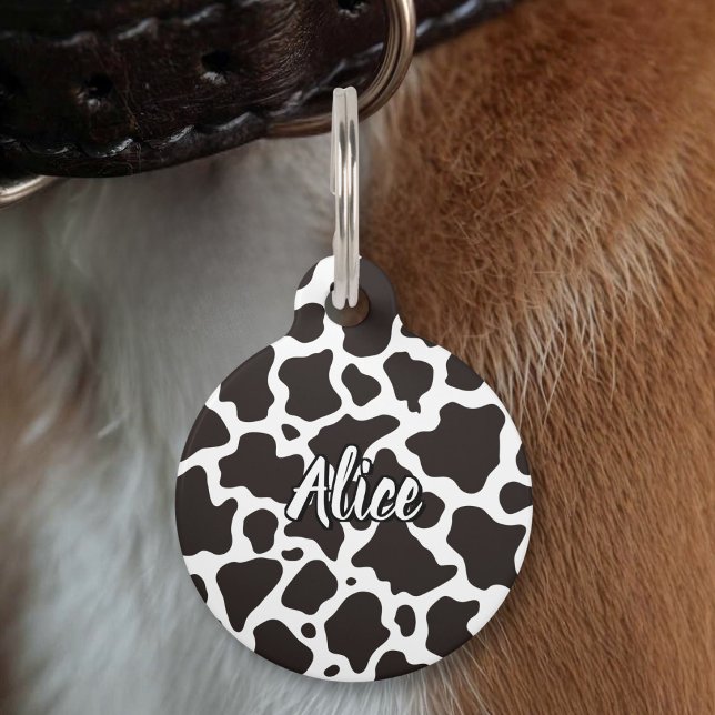 Médaillon Pour Animaux Étiquette d'identification de motif de vache (Créateur téléchargé)