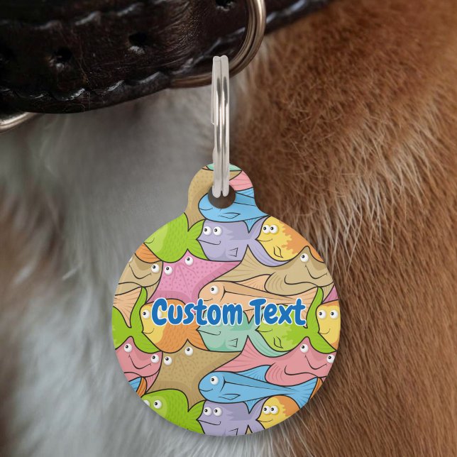 Médaillon Pour Animaux Étiquette d'identification de poisson en cartoon (Créateur téléchargé)