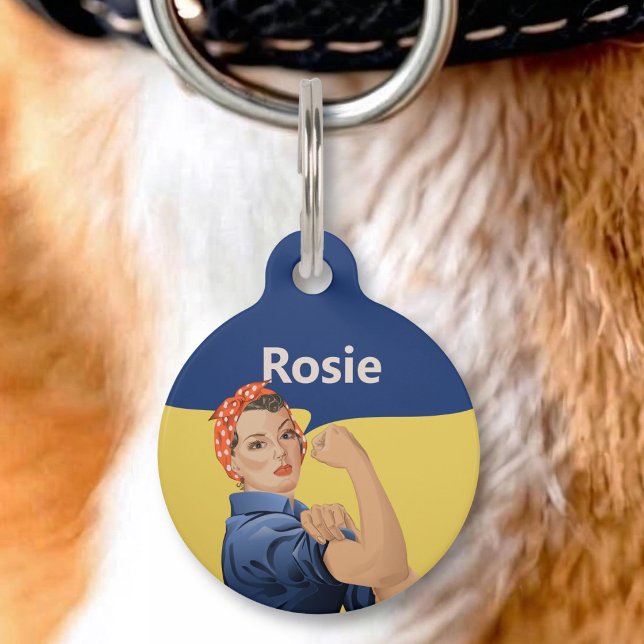 Médaillon Pour Animaux Étiquette d'identification de Rosie la riveuse (Créateur téléchargé)