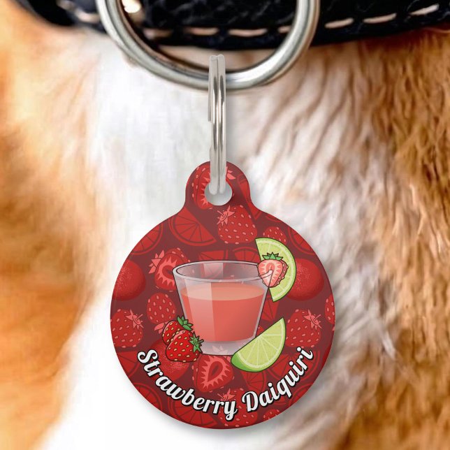 Médaillon Pour Animaux Étiquette d'identification de Strawberry Daiquiri (Créateur téléchargé)