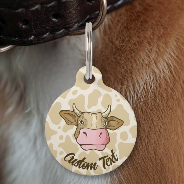 Médaillon Pour Animaux Étiquette d'identification de tête de vache (Créateur téléchargé)