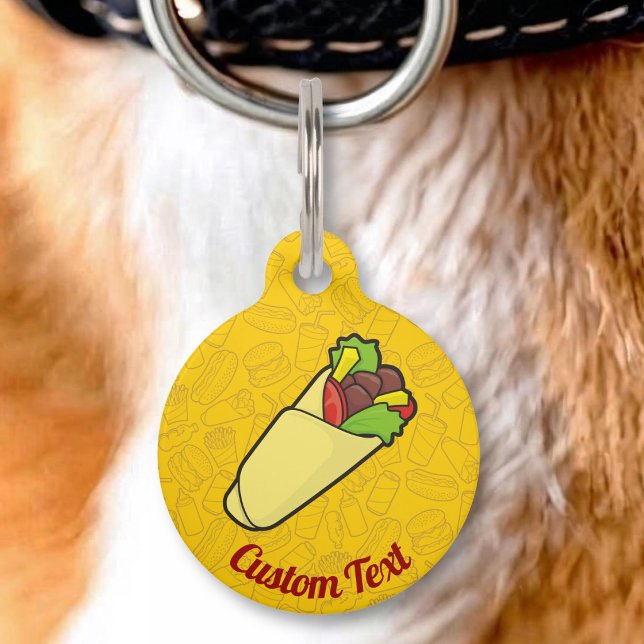 Médaillon Pour Animaux Étiquette d'identification de wrap sandwich tortil (Créateur téléchargé)