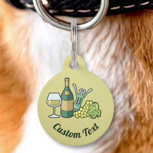 Médaillon Pour Animaux Étiquette d'identification pour vin blanc