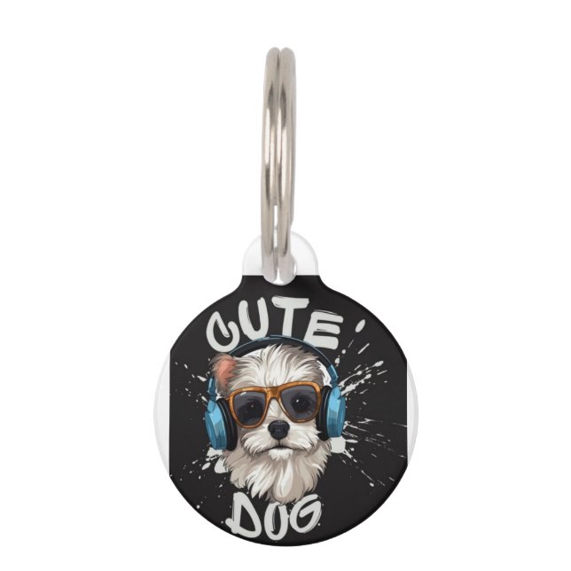 MÉDAILLON POUR ANIMAUX ÉTIQUETTE D'IMAGE DE CHIEN DANS L'ÉTIQUETTE D'ANIM (Devant)