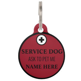 MÉDAILLON POUR ANIMAUX ÉTIQUETTE DU COMPOSANT DE CHIENS DE SERVICE