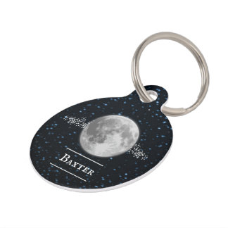Médaillon Pour Animaux Étiquette Lunaire pour animal de compagnie rond