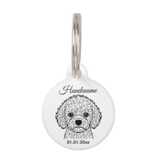 Médaillon Pour Animaux Étiquette personnalisée en ligne art pour Bichon F