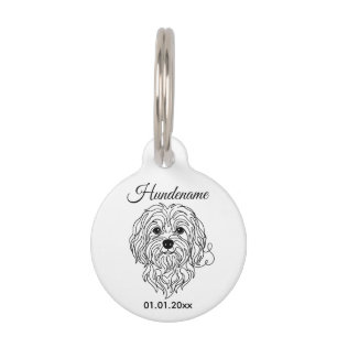 Médaillon Pour Animaux Étiquette personnalisée minimaliste en ligne pour
