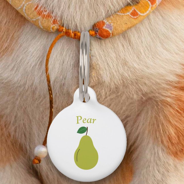 Médaillon Pour Animaux Étiquette poire (Pear Pet Tag)
