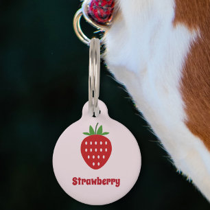 Médaillon Pour Animaux Étiquette pour animal de compagnie de fraises