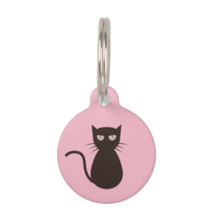 Médaillon Pour Animaux Étiquette rose de chat