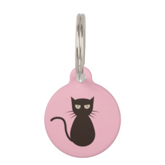 Médaillon Pour Animaux Étiquette rose de chat
