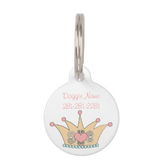 Médaillon Pour Animaux Étiquette rose de nom d'animal domestique de