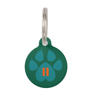 Médaillon Pour Animaux Étiquette verte avec l'icône PAWS pour la communau