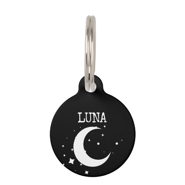 Médaillon Pour Animaux Étoiles de Lune (Devant)
