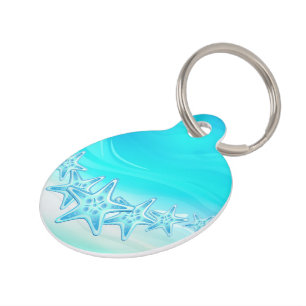 Médaillon Pour Animaux Étoiles de mer d'étiquette de chien